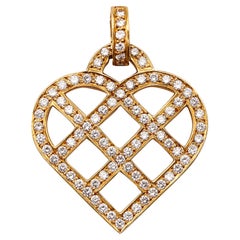O. J. PERRIN Colgante Corazón Geométrico París de oro de 18 quilates con diamantes de 2,52 quilates