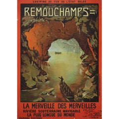 1923 original Belgian travel poster by O. Liedel - Remouchamps - La grotte
