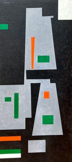 Red to Black, 1954, huile abstraite moderne du milieu du 20e siècle, non objectif. Publié sur
