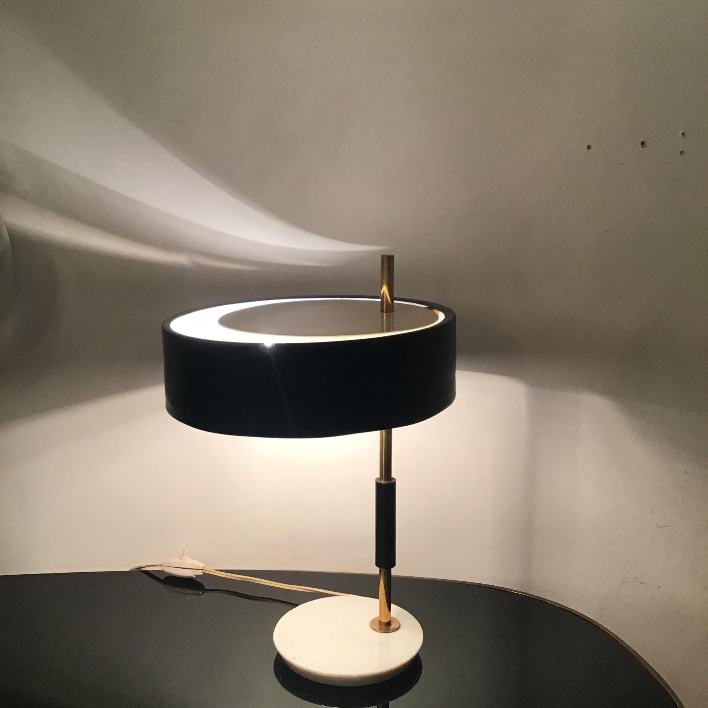O-Luce Table Lamp Marbre Brass Metal  1950 italy For Sale 5