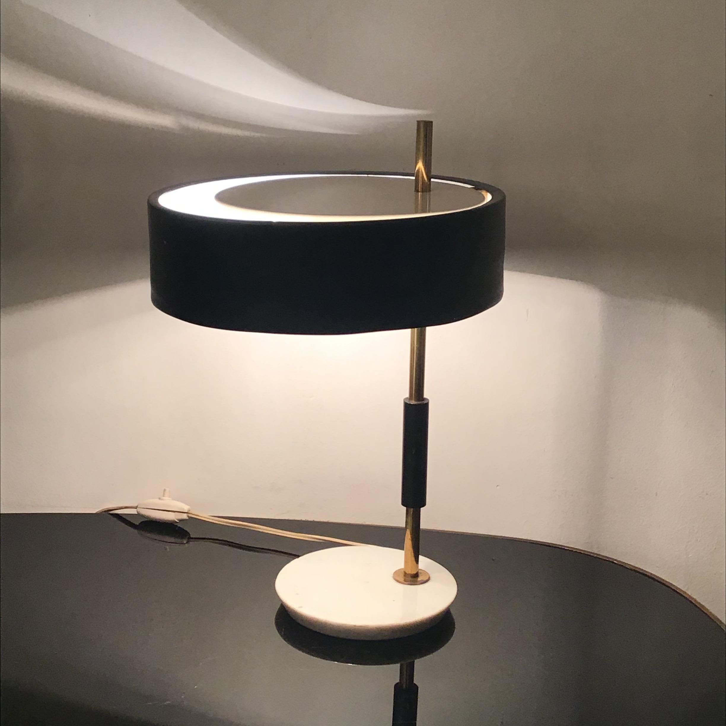 Other O-Luce Table Lamp Marbre Brass Metal  1950 italy For Sale