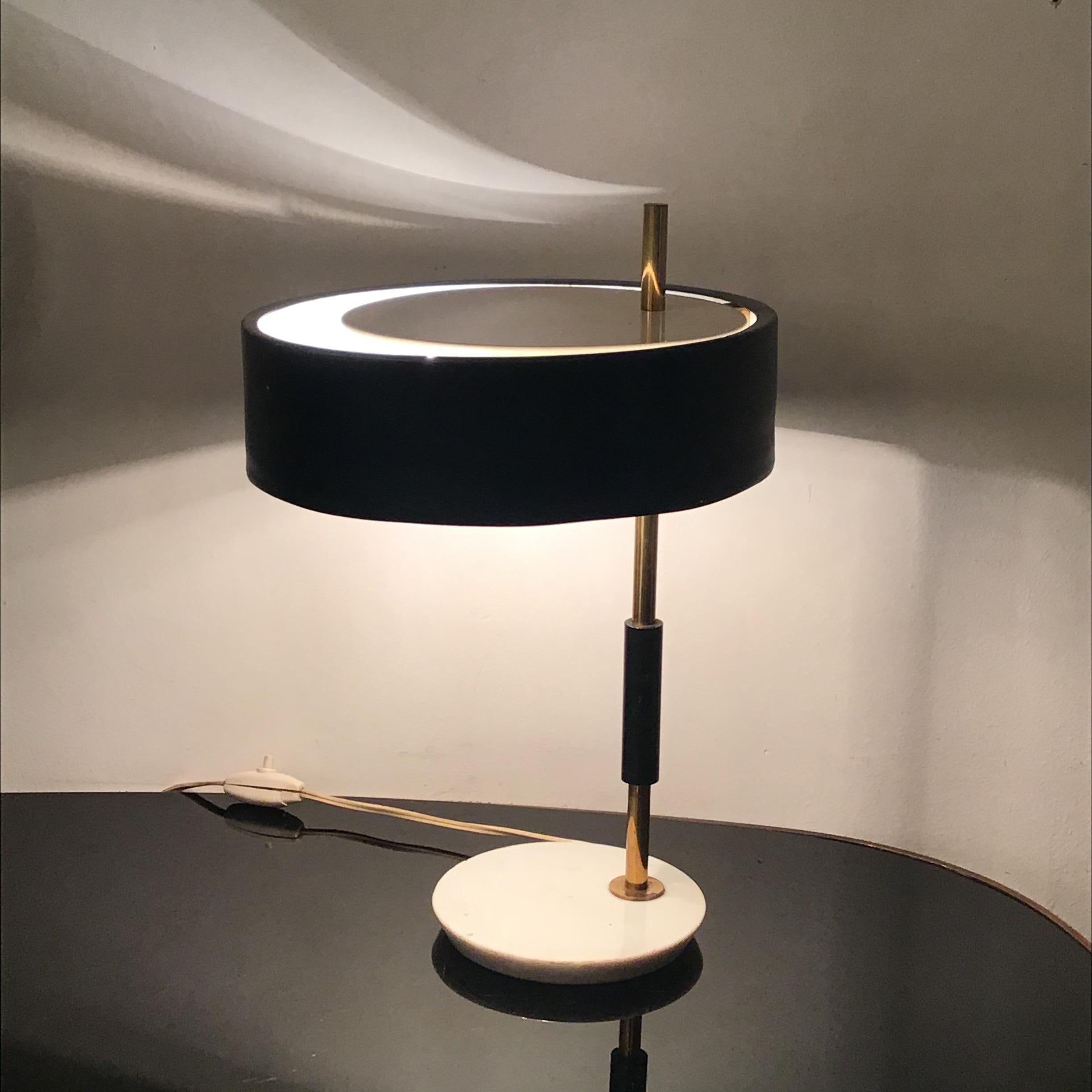 O-Luce Table Lamp Marbre Brass Metal  1950 italy In Good Condition For Sale In Milano, IT