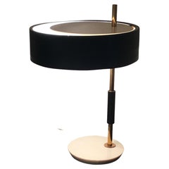 Lampe de bureau O-Luce en laiton et métal marbré  1950 italie 