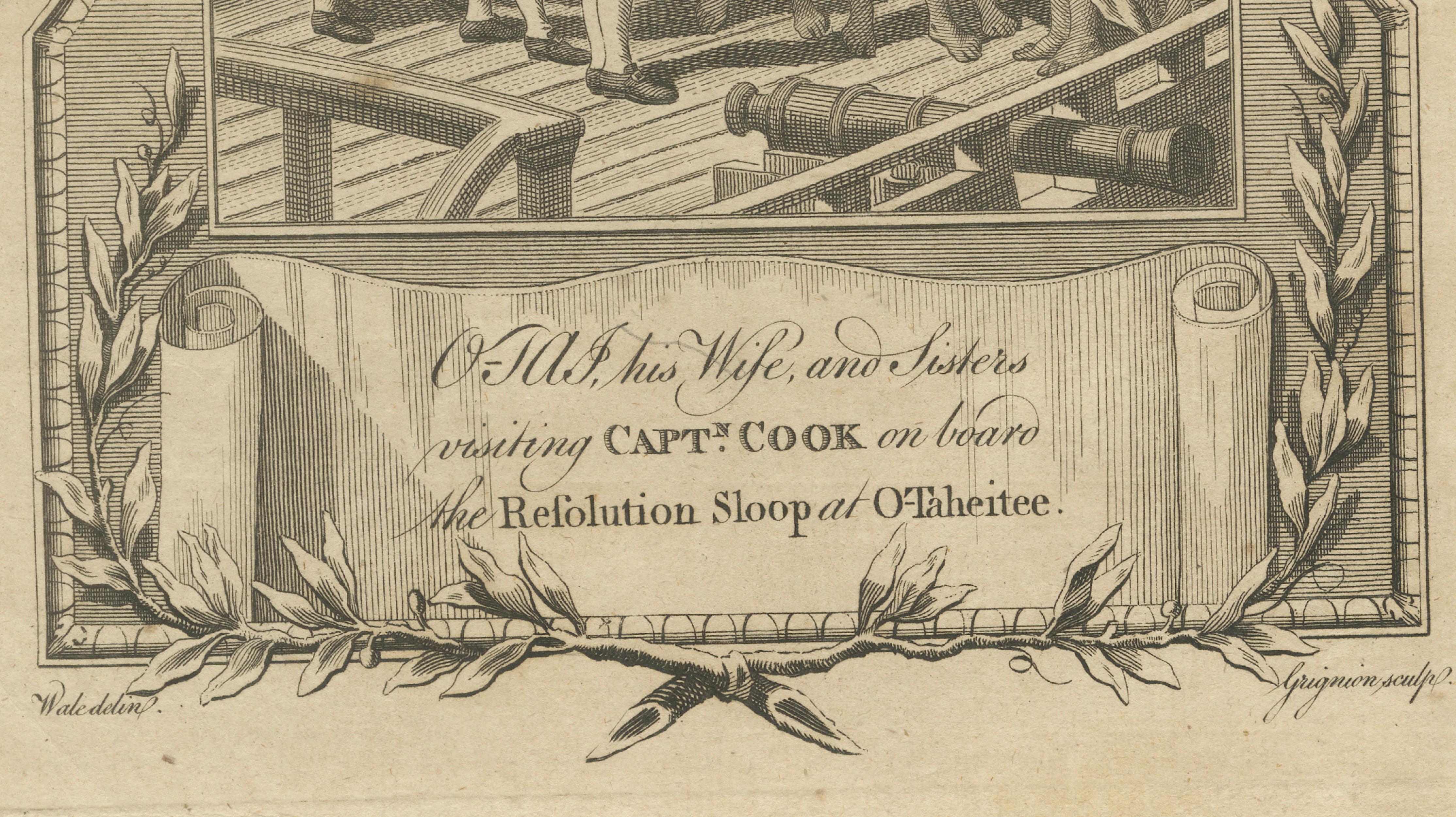 O-Mai Visiting Captain Cook aboard the Resolution at Tahiti, 18th Century
