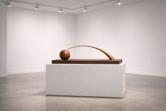 O Nada Entre - Contemporary Sculpture in Oxidized Steel, Patinated Brass & Wood