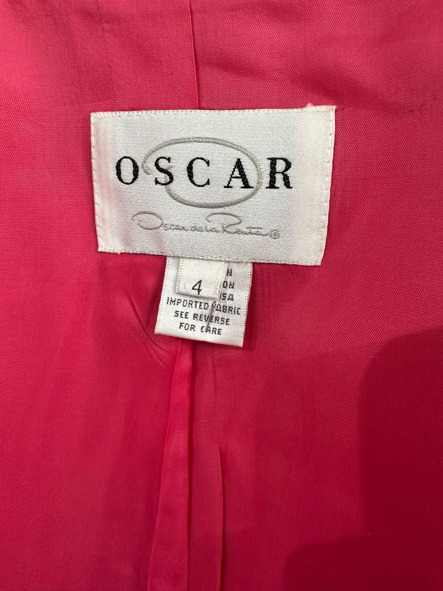 O Oscar, Oscar De La Renta 3 pezzi. Giacca e pantalone rosa con paillettes  Set di pantaloni  4 in vendita 11