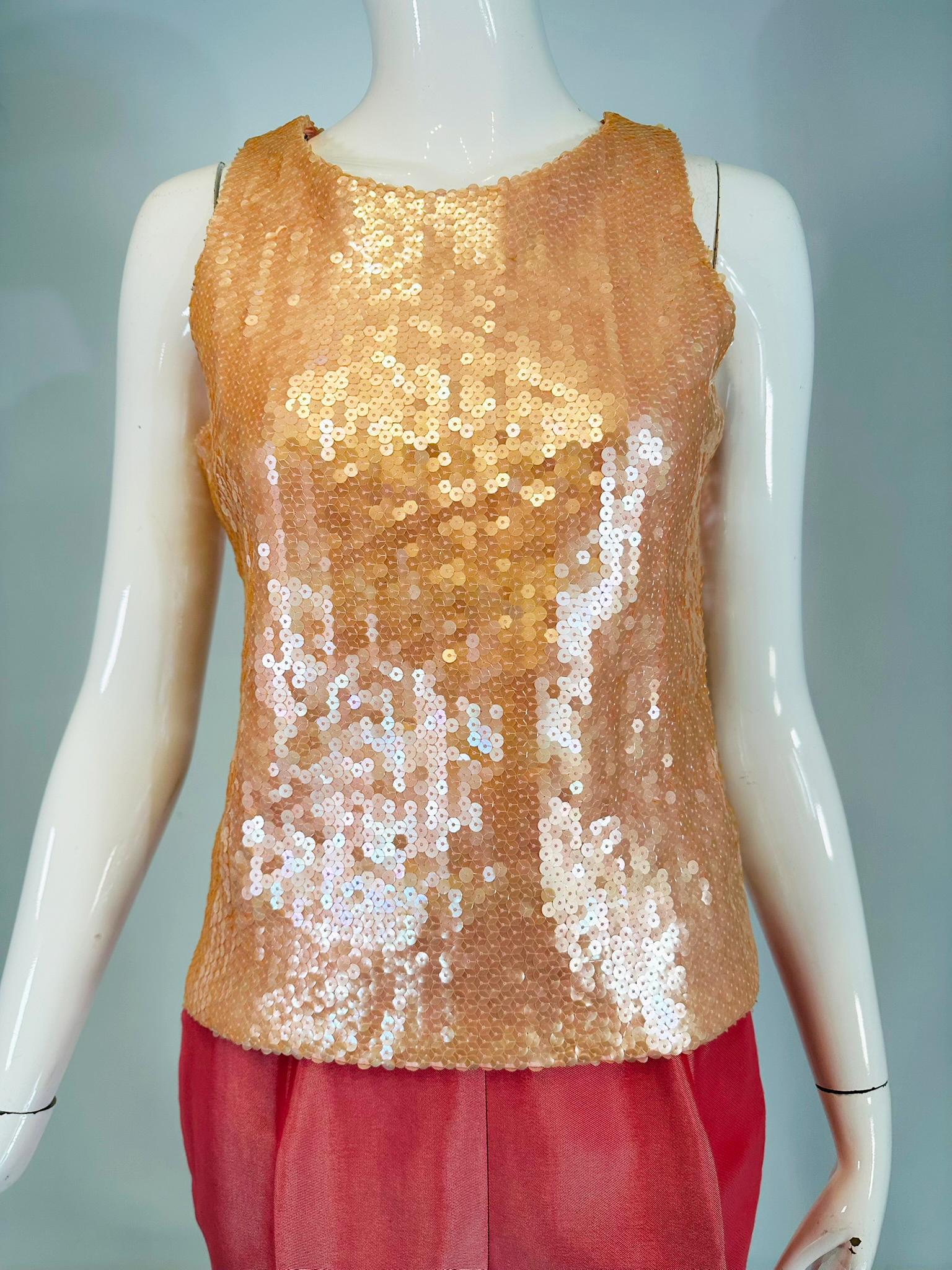 O Oscar, Oscar De La Renta 3 pezzi. Giacca e pantalone rosa con paillettes  Set di pantaloni  4 in vendita 4