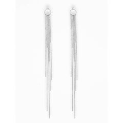 O Rain Earrings with Chains in 925 Silver & Cubic Zirconia Studs by O Sh