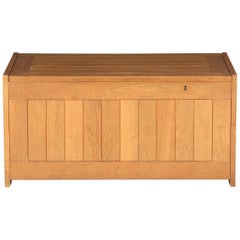 Vintage O. Schjøll & B.K. Handest Coffin of Solid Oak with Brass Fittings Model 68
