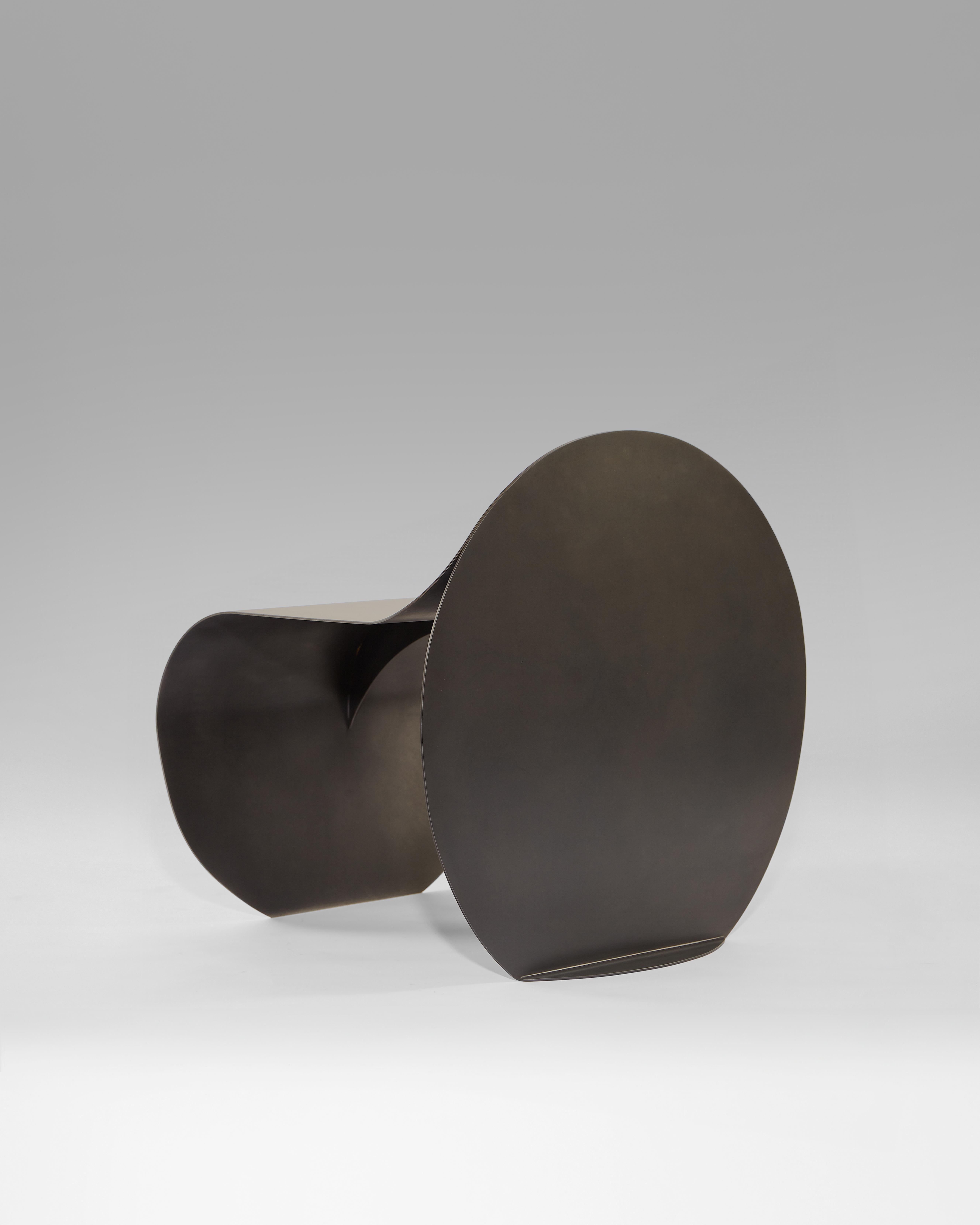Modern O Stool in Blackened Stainless Steel by Estudio Persona For Sale
