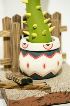 "Flower Block (Orange)", Figurative, Flower, Floral, Sculpture, Wood, Paint