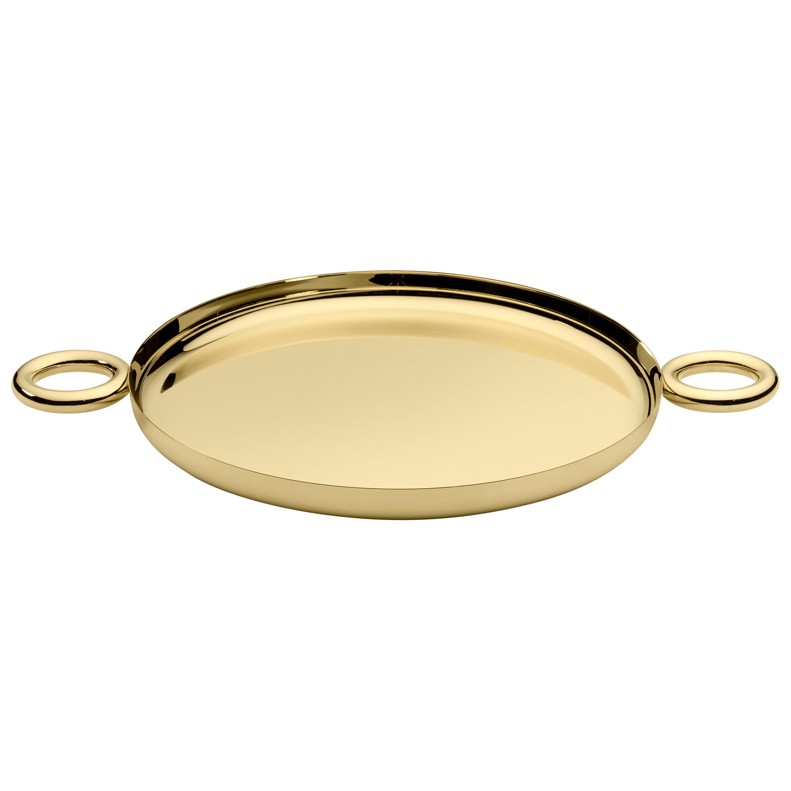 O Tray in 24K Gold Plated Stainless Steel by Richard Hutten For Sale