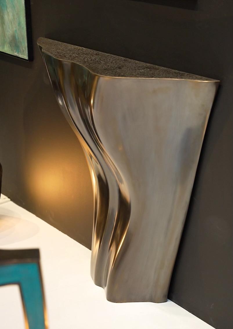 O2 by Frédérique Domergue - Limited-edition, sculptural console table, bronze In New Condition For Sale In PARIS, FR