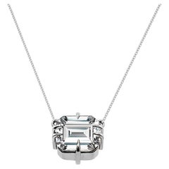 O.50ct Bold Emerald cut Diamond Icon pendant in 18ct Gold with 42mm 18ct chain