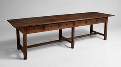 Oak 12-Drawer Refectory Table