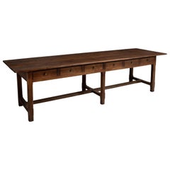 Oak 12-Drawer Refectory Table
