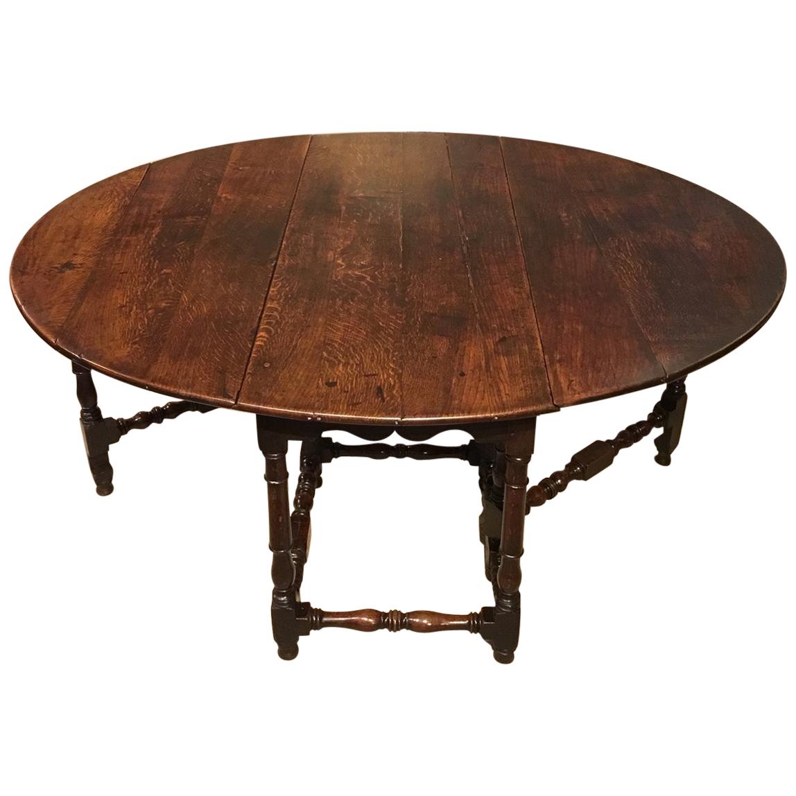 Oak 18th Century Period Antique Gate Leg Farmhouse Table