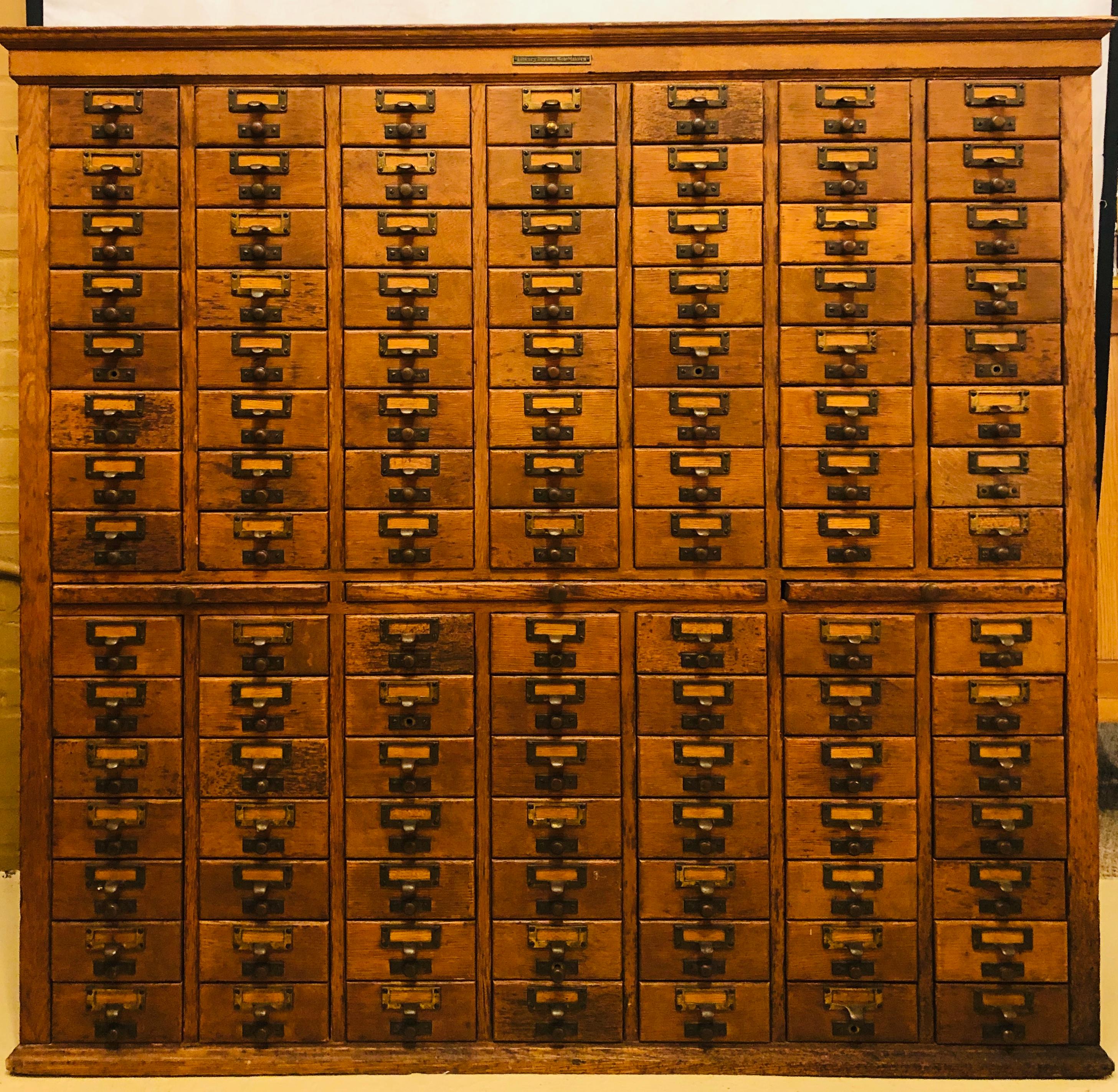 library card catalog cabinet