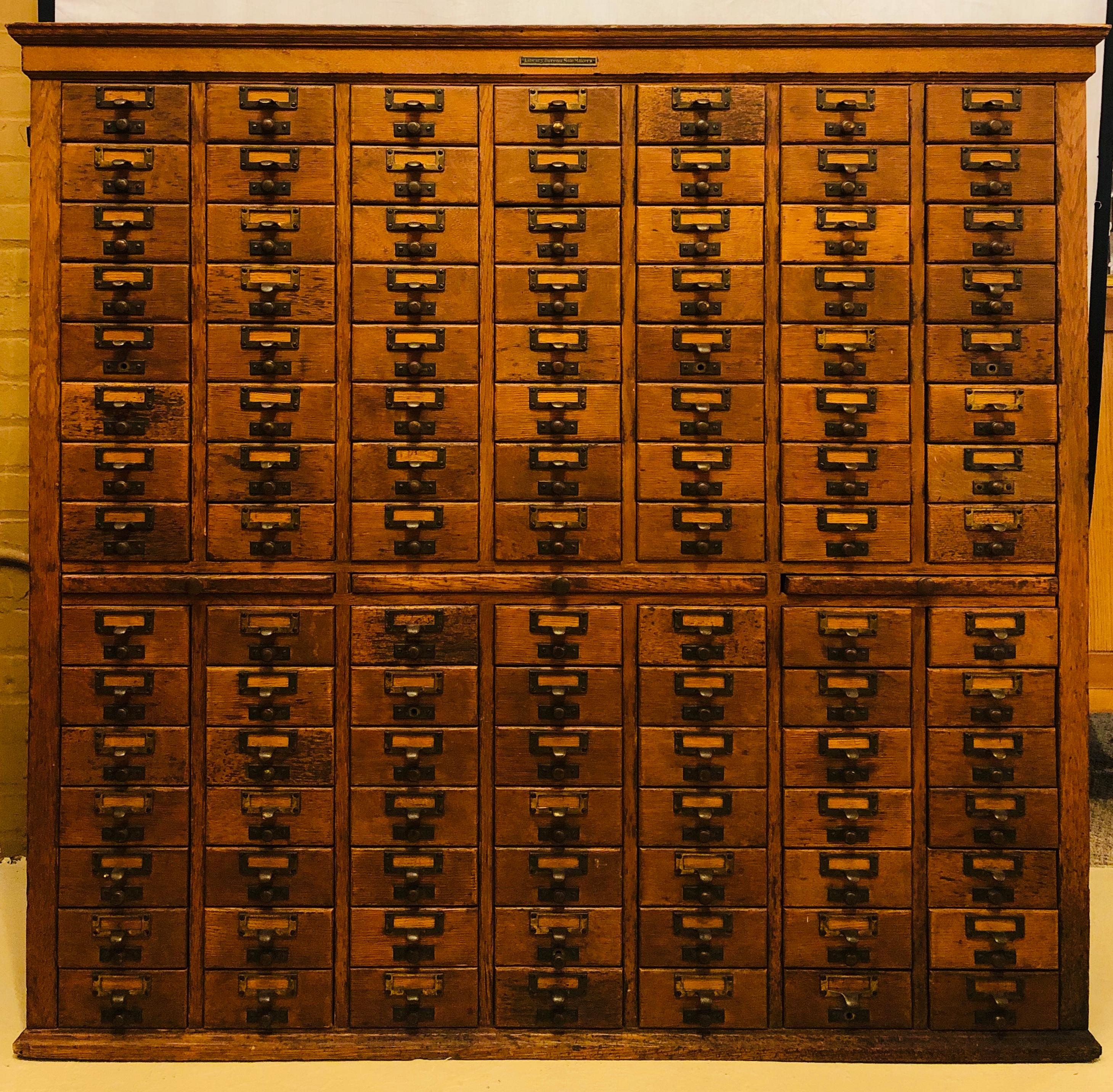 library card catalog cabinet