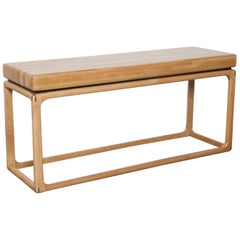 Retro Oak 1970s American Made Rectangular Console Table