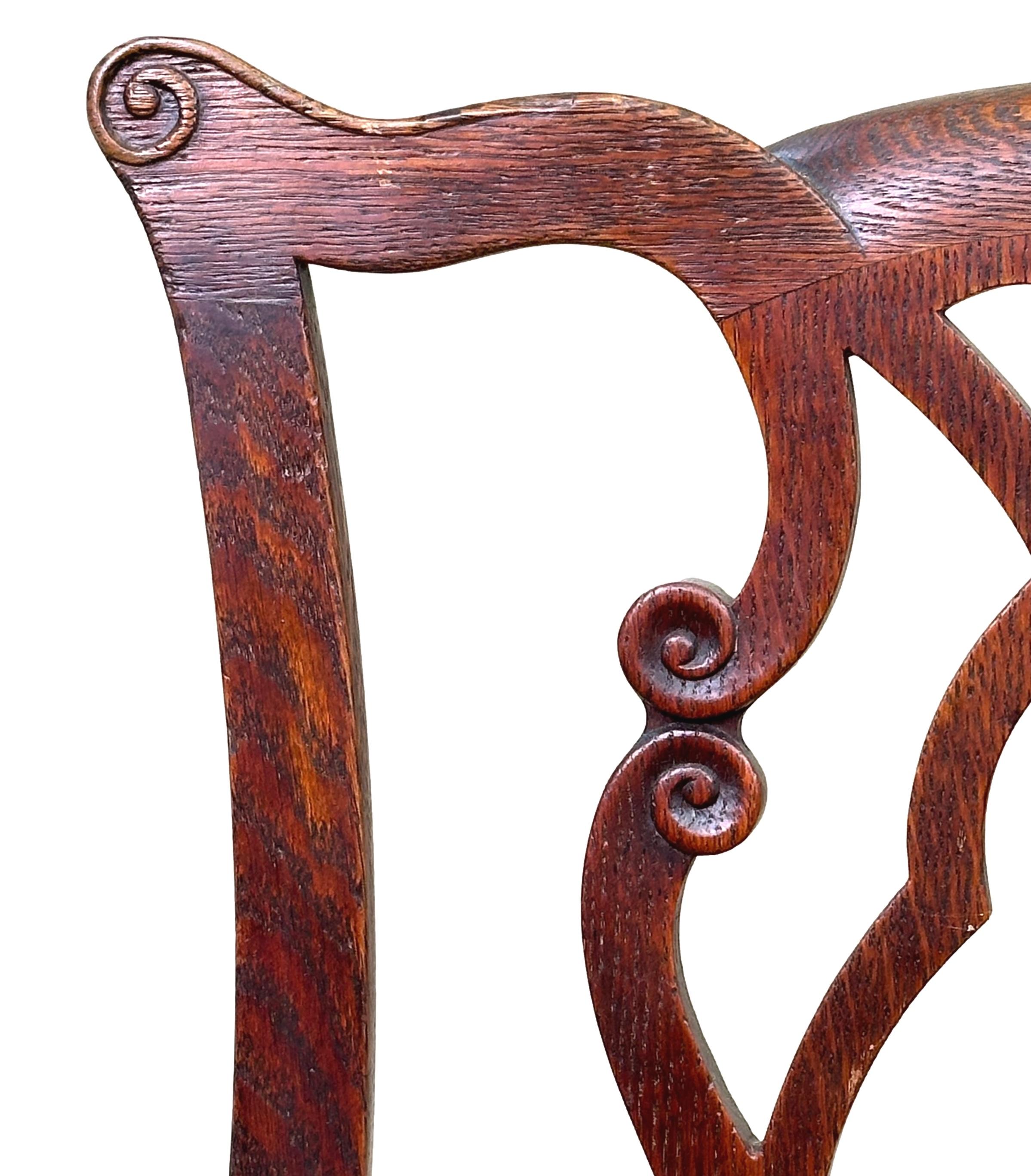 Hepplewhite Oak 19th Century Georgian Style Childs Chair For Sale