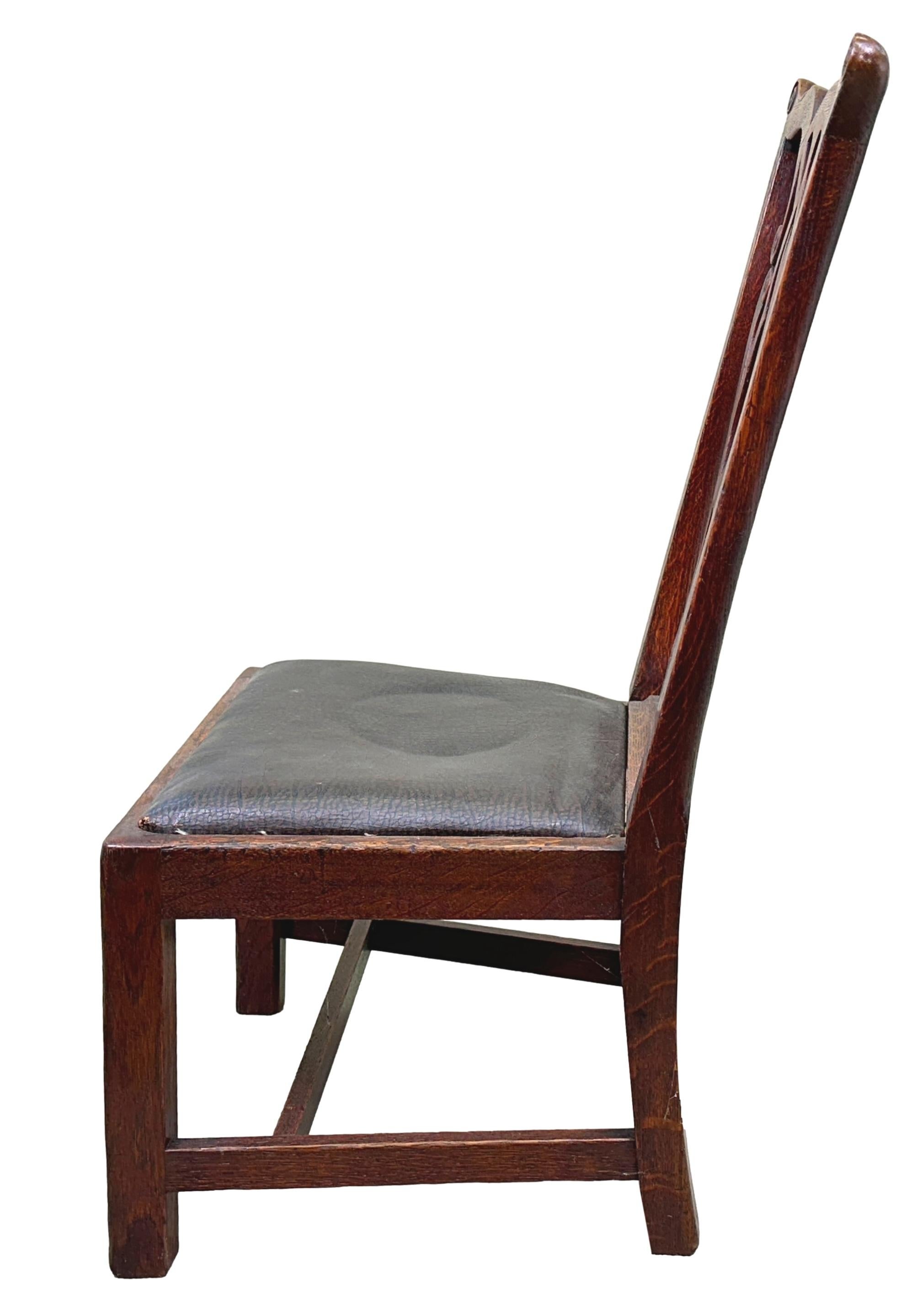 Oak 19th Century Georgian Style Childs Chair For Sale 1