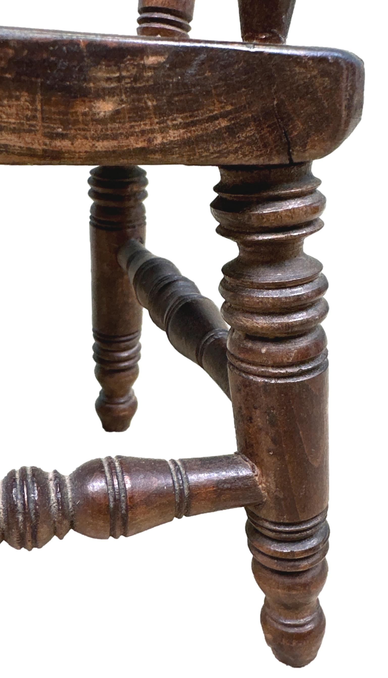 Victorian Oak 19th Century Miniature Kitchen Windsor Chair For Sale
