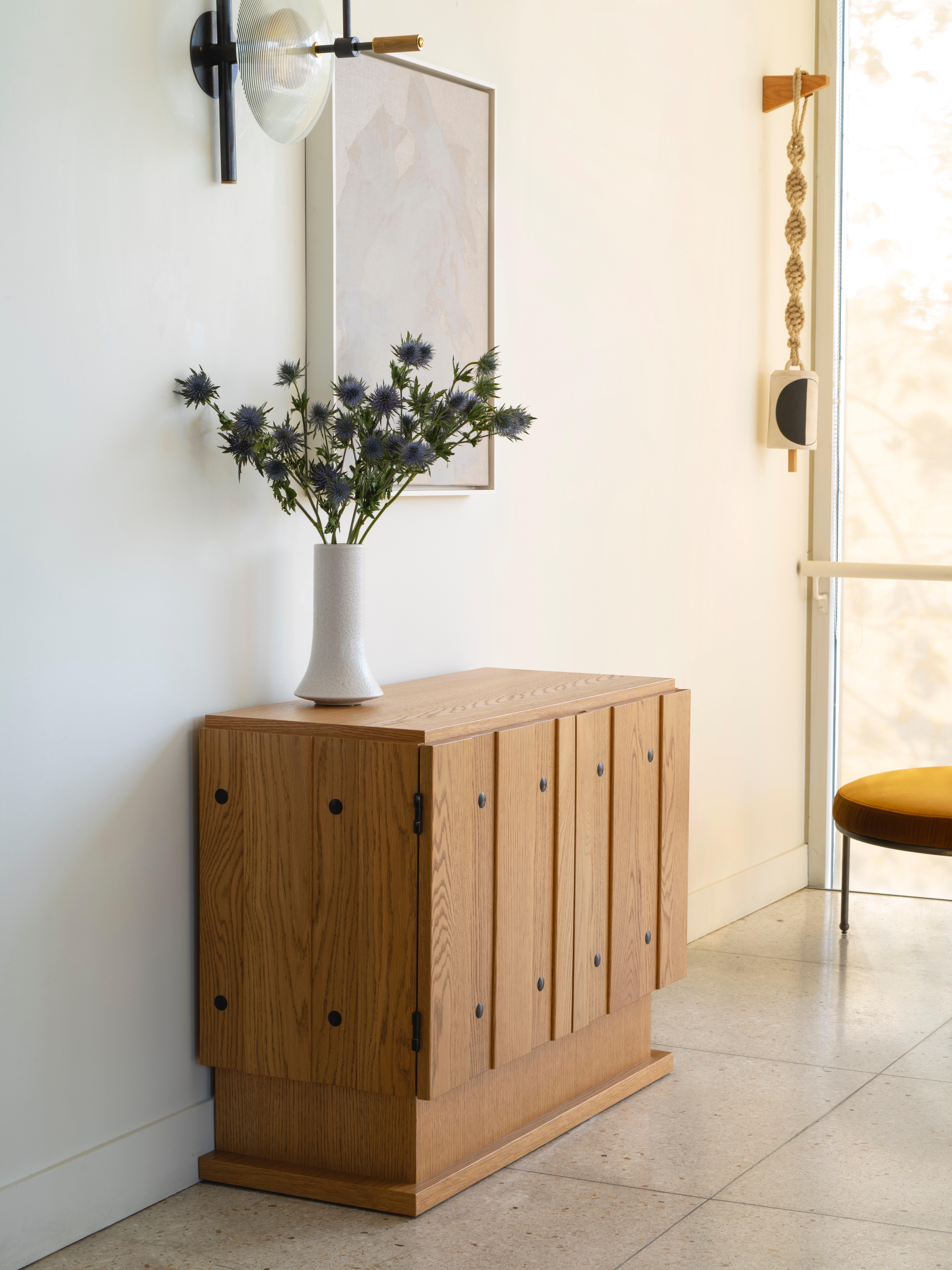 Contemporary Oiled Oak 2-Door Ojai Cabinet by Lawson-Fenning 