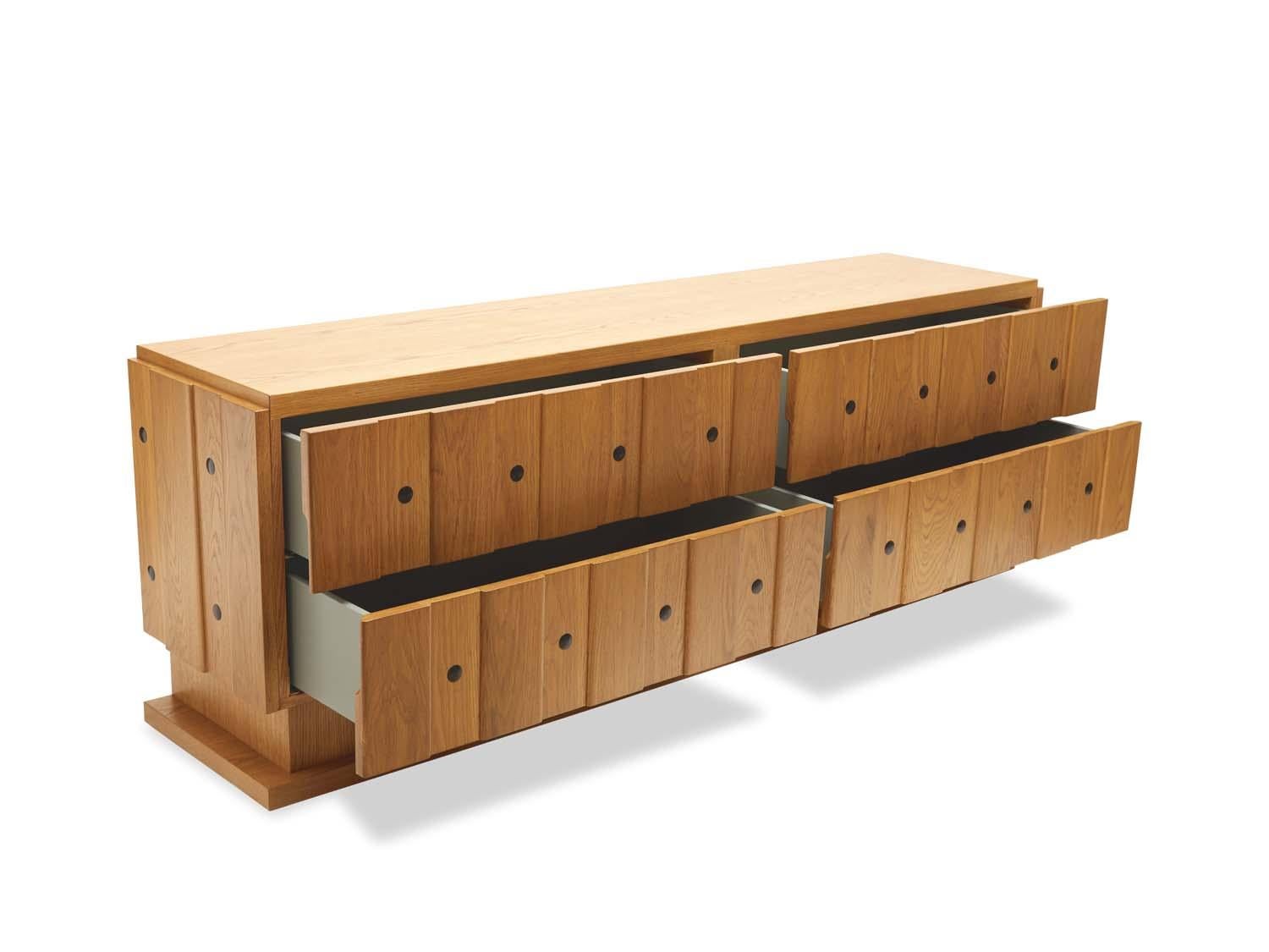 Mid-Century Modern Oak 4-Drawer Ojai Dresser 72