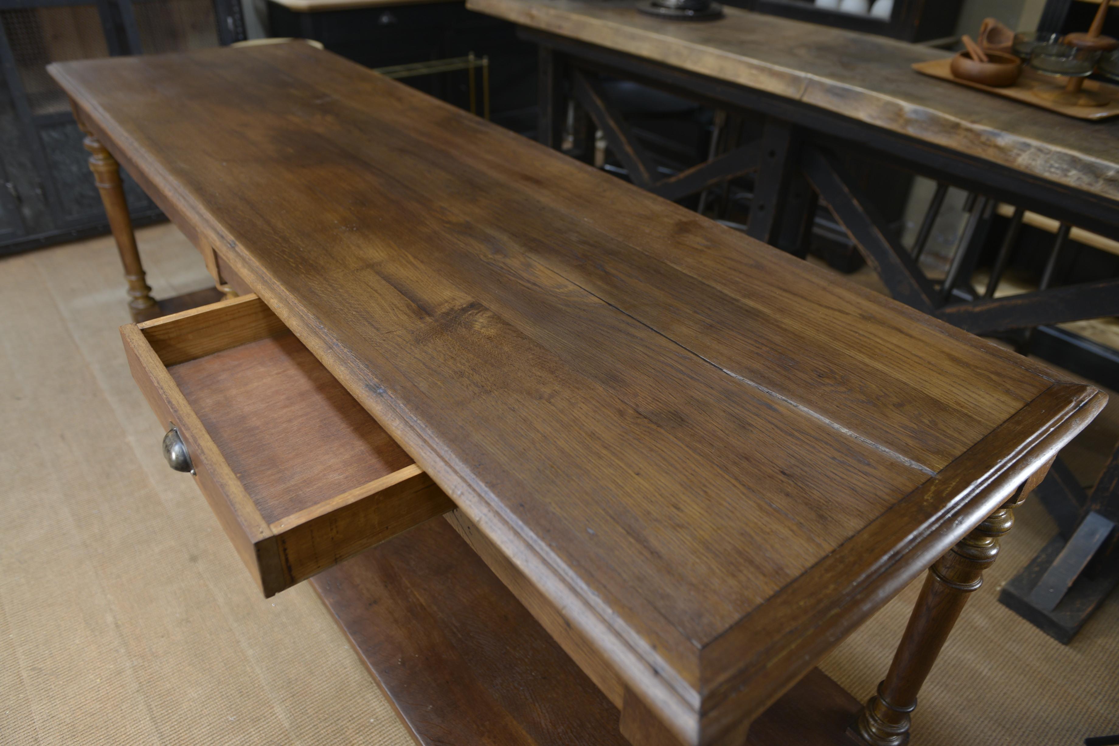 Oak 6 Feet Draper's Table, circa 1900 For Sale 5