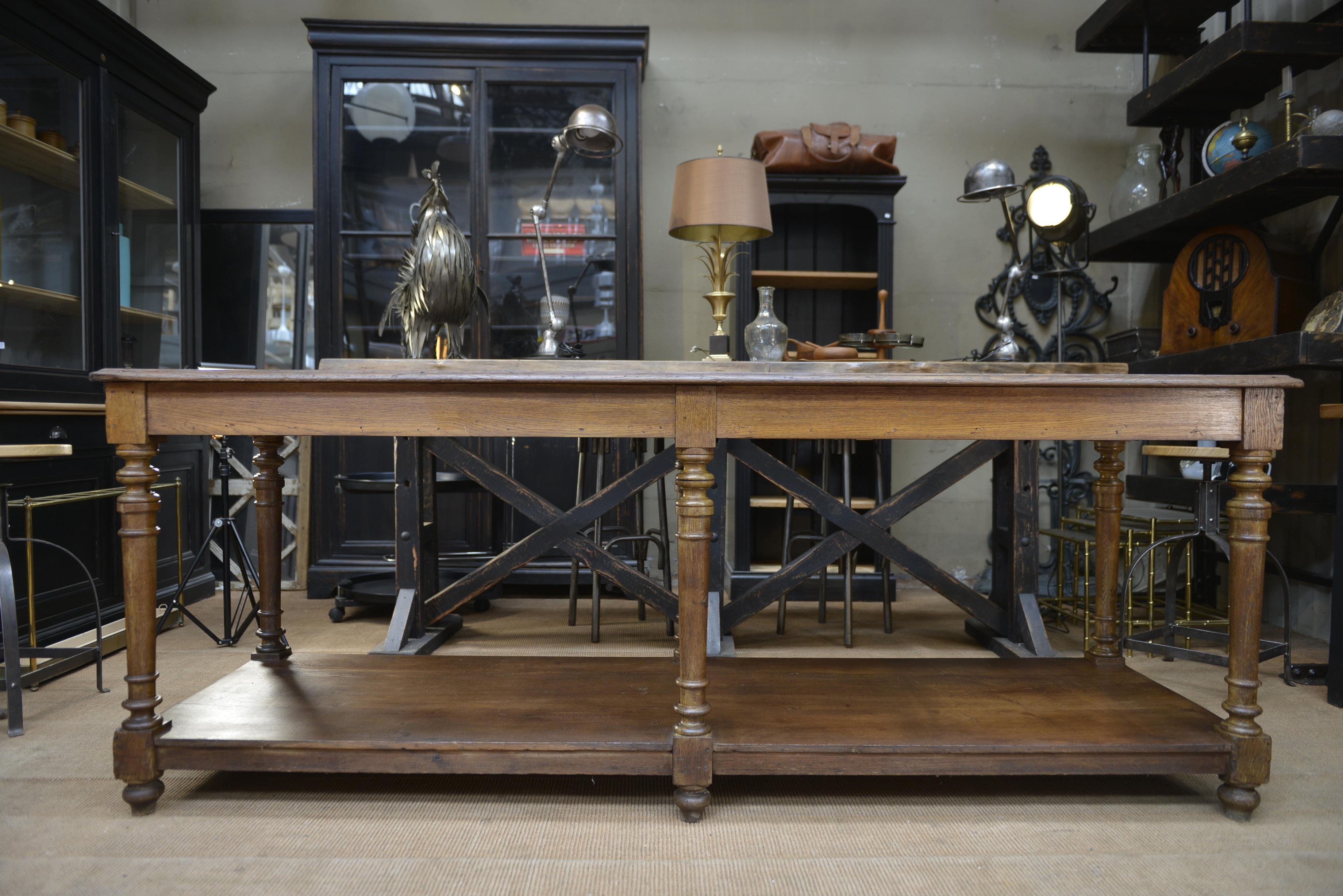 Oak 6 Feet Draper's Table, circa 1900 For Sale 6