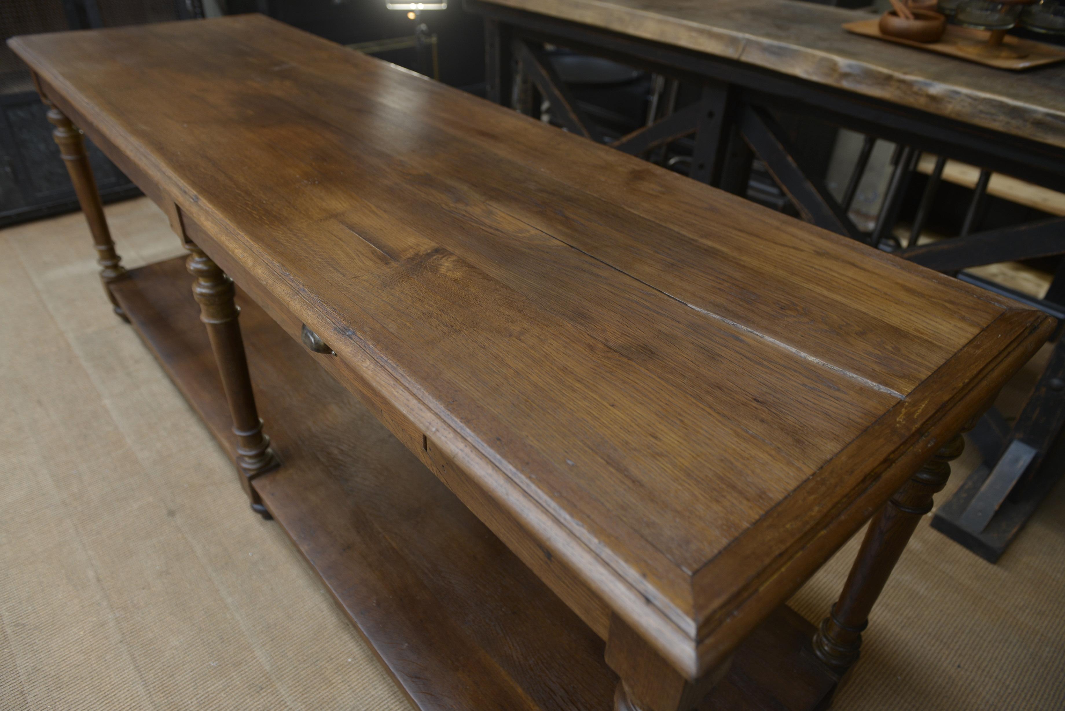 Oak 6 Feet Draper's Table, circa 1900 In Good Condition For Sale In Roubaix, FR