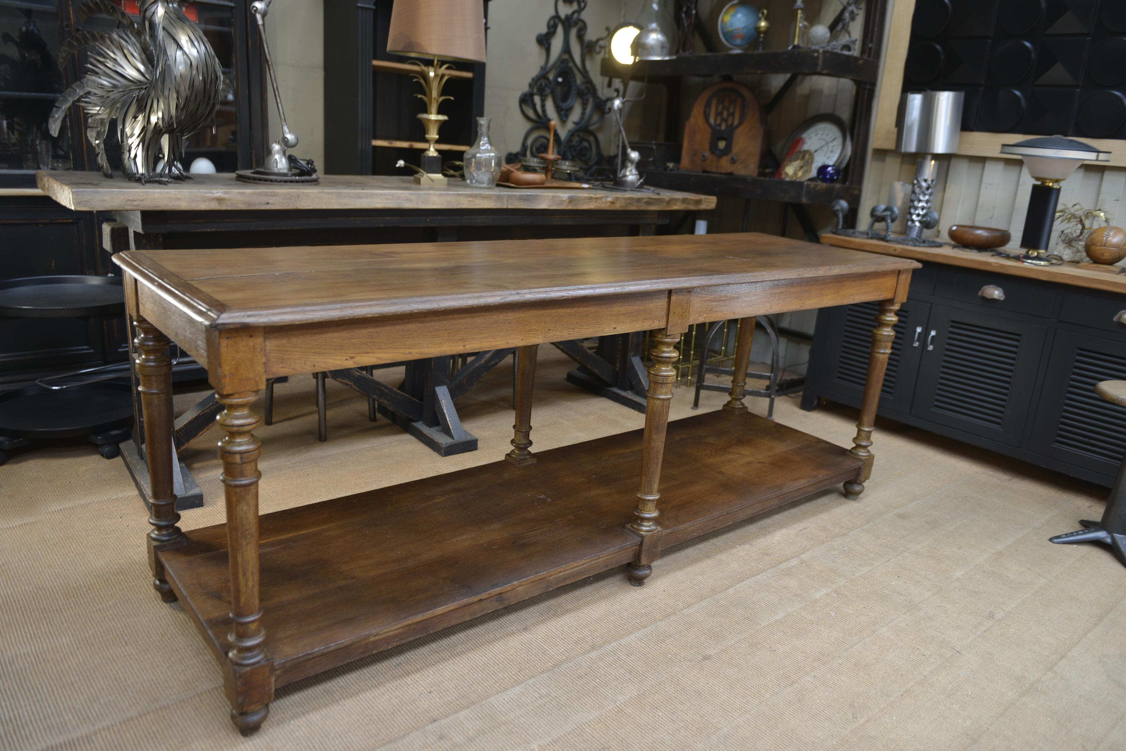 Early 20th Century Oak 6 Feet Draper's Table, circa 1900 For Sale