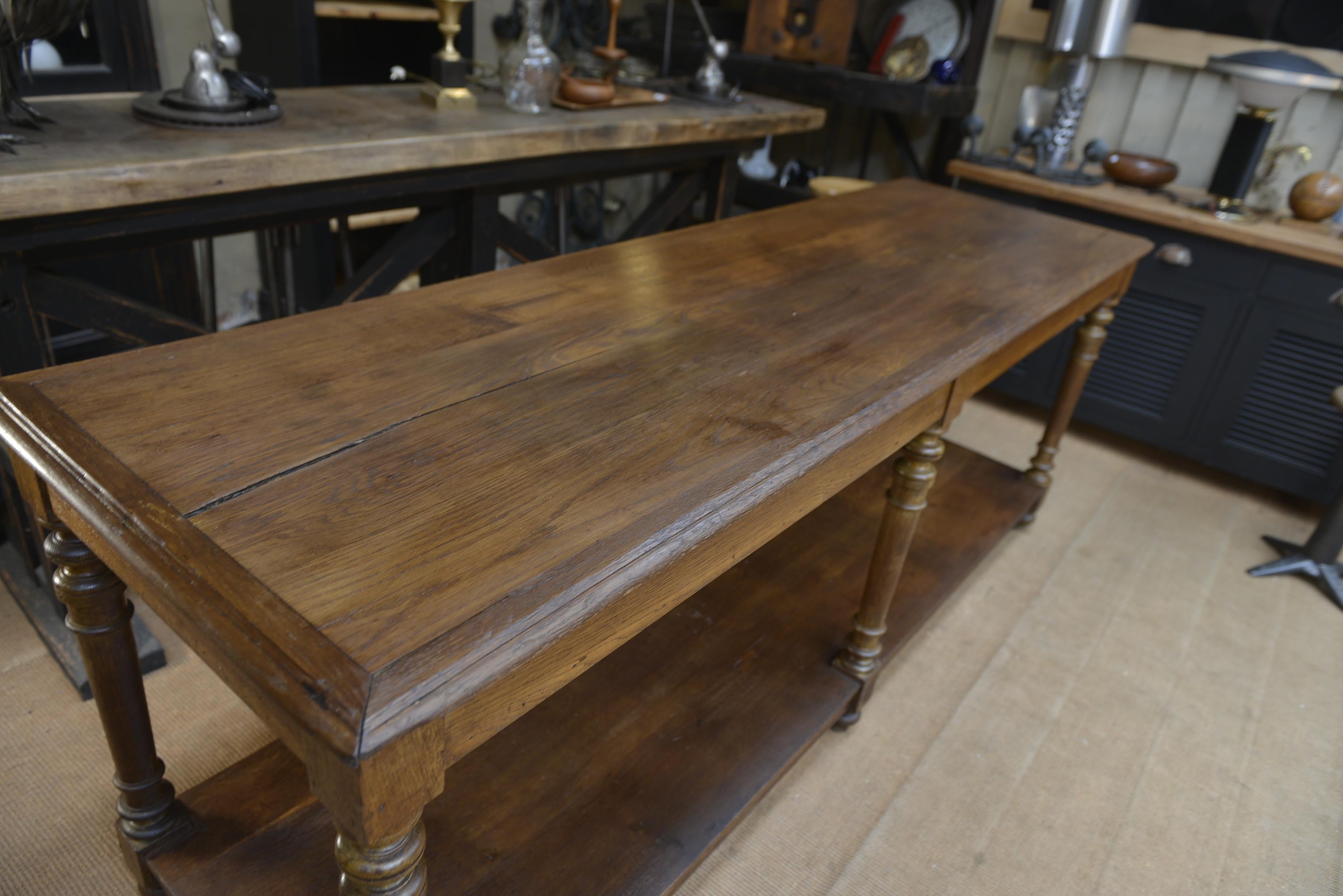 Oak 6 Feet Draper's Table, circa 1900 For Sale 1