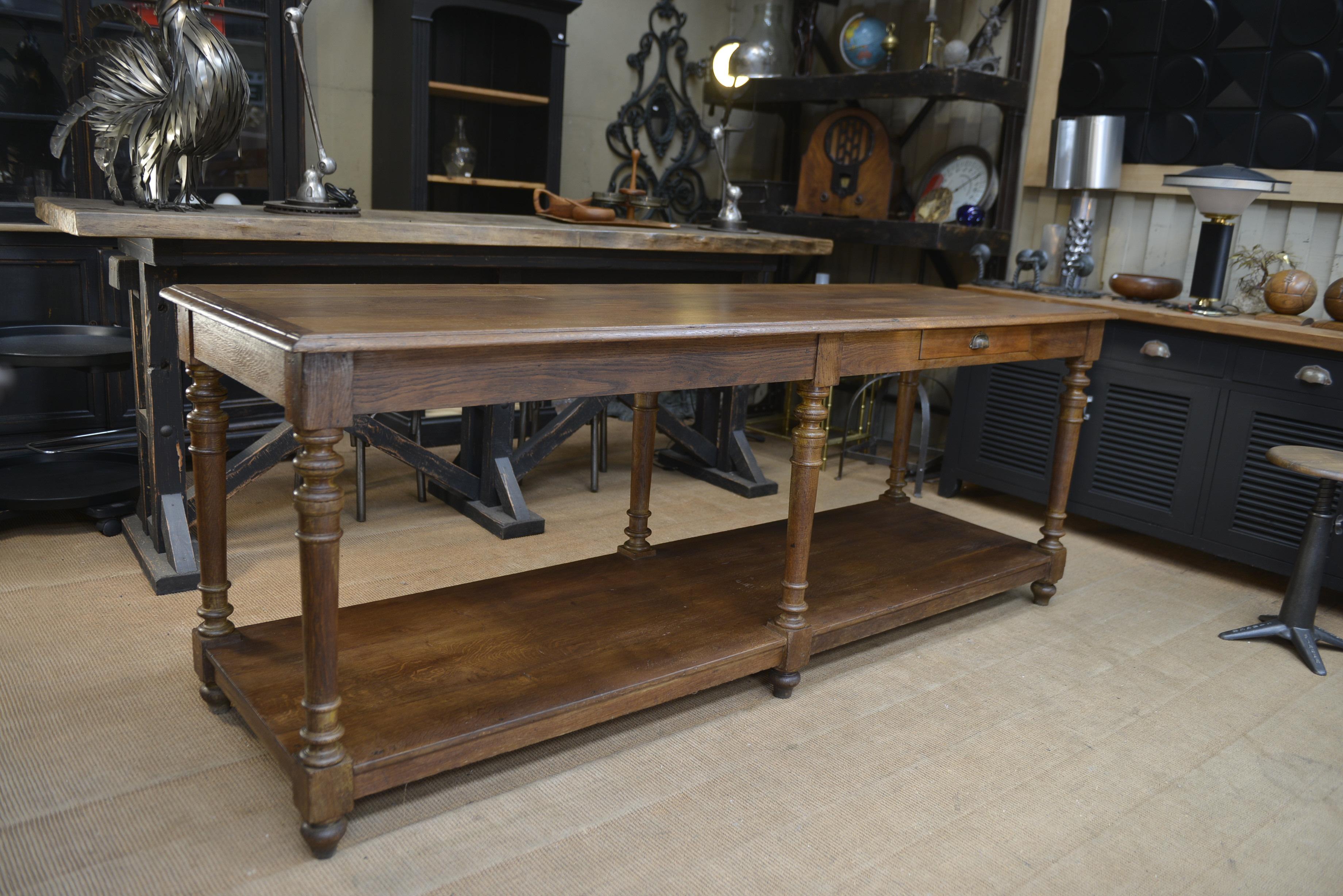 Oak 6 Feet Draper's Table, circa 1900 For Sale 2