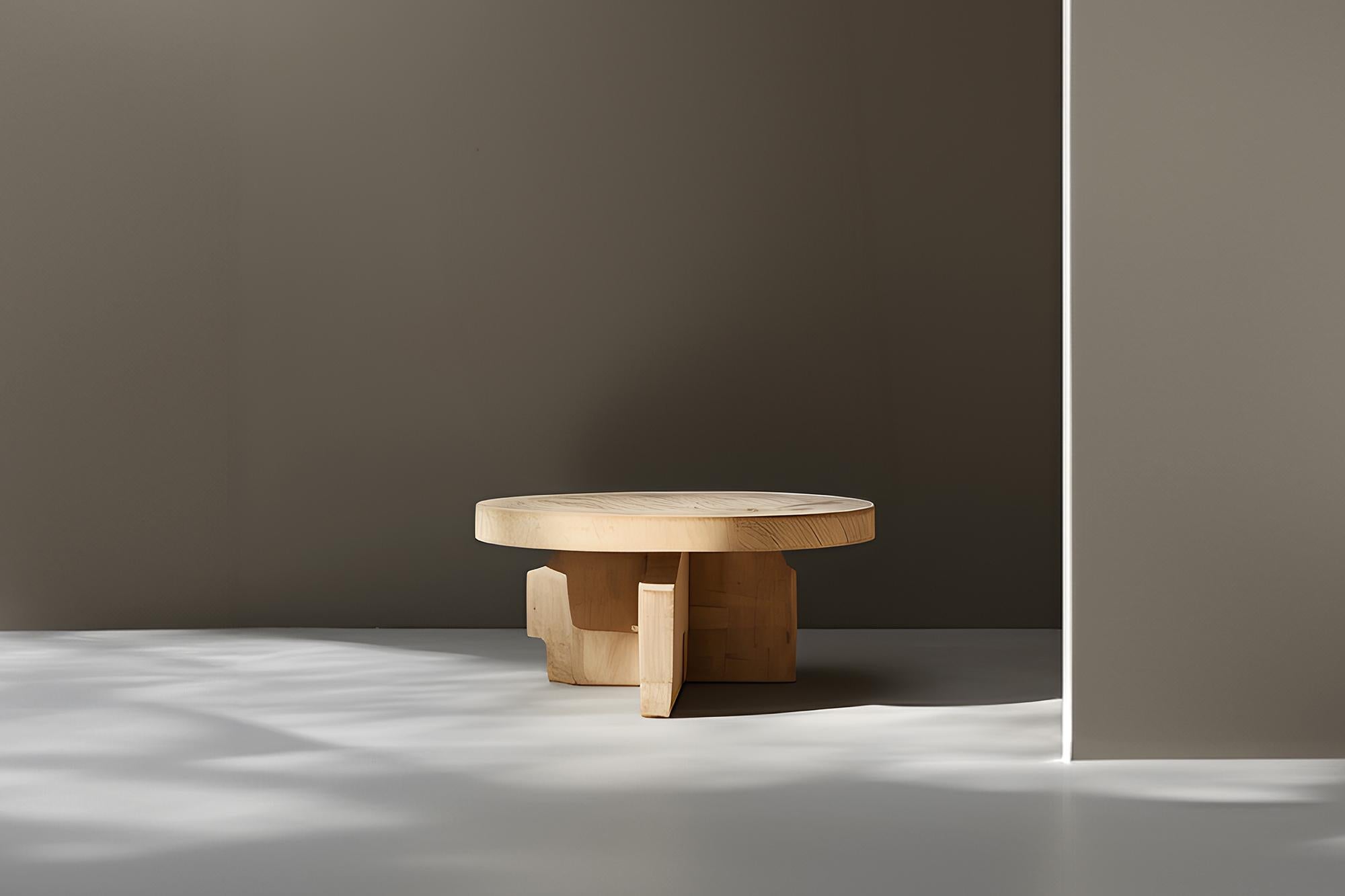 Oak Abstract Round Fundamenta 66 Sleek Lines, Solid Craft by NONO

Sculptural coffee table made of solid wood with a natural water-based or black tinted finish. Due to the nature of the production process, each piece may vary in grain, texture,