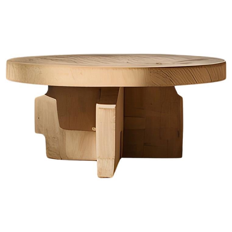Oak Abstract Round Fundamenta 66 Sleek Lines, Solid Craft by NONO For Sale