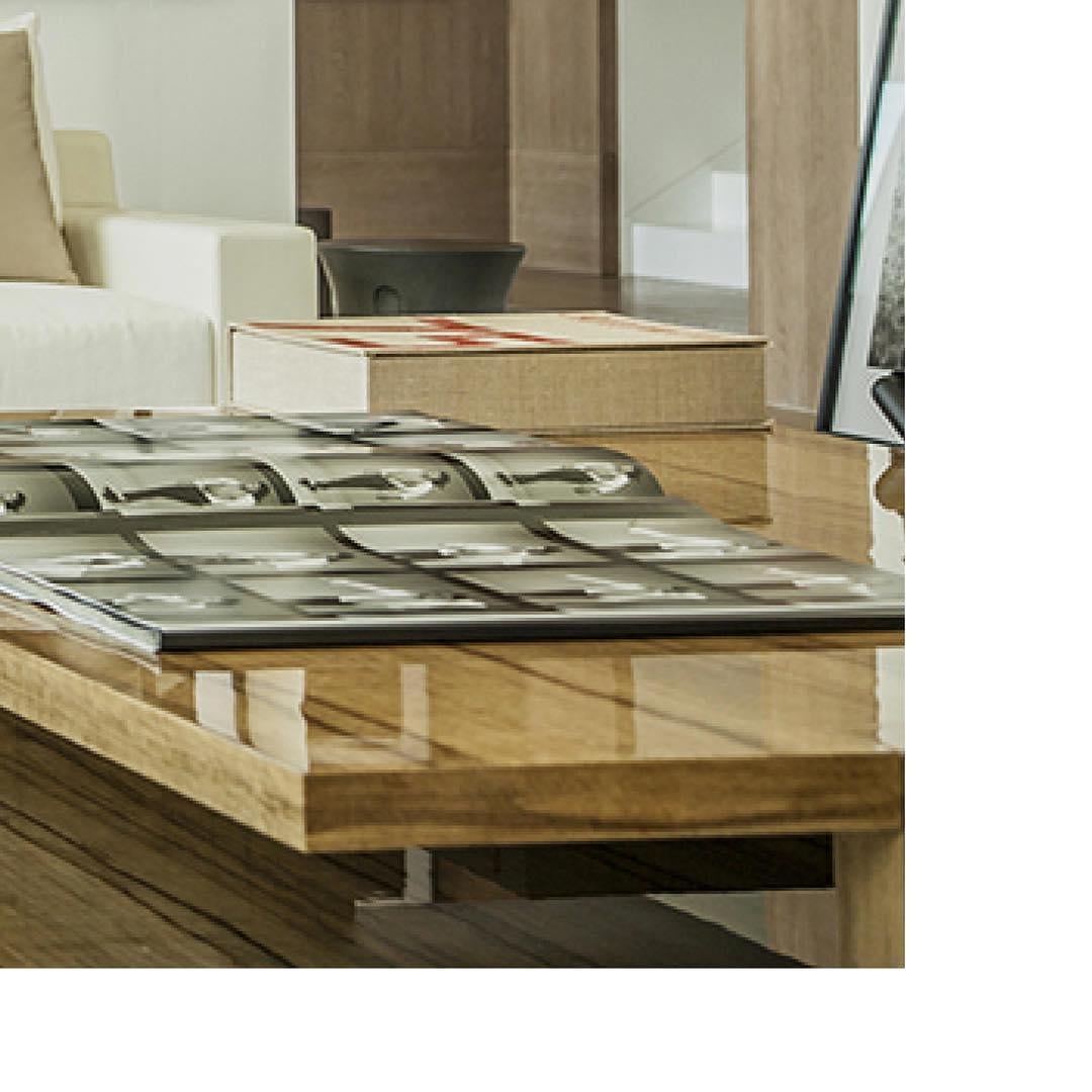 Varnished Oak Amarante Low Table by LK Edition