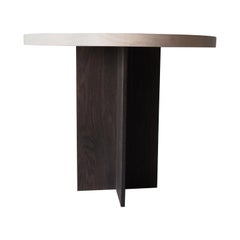Oak and Beech Round Pedestal Dining or Entry Table by MSJ Furniture