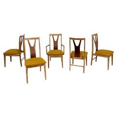 Oak and Bent Walnut Dining Chairs, Set of Five