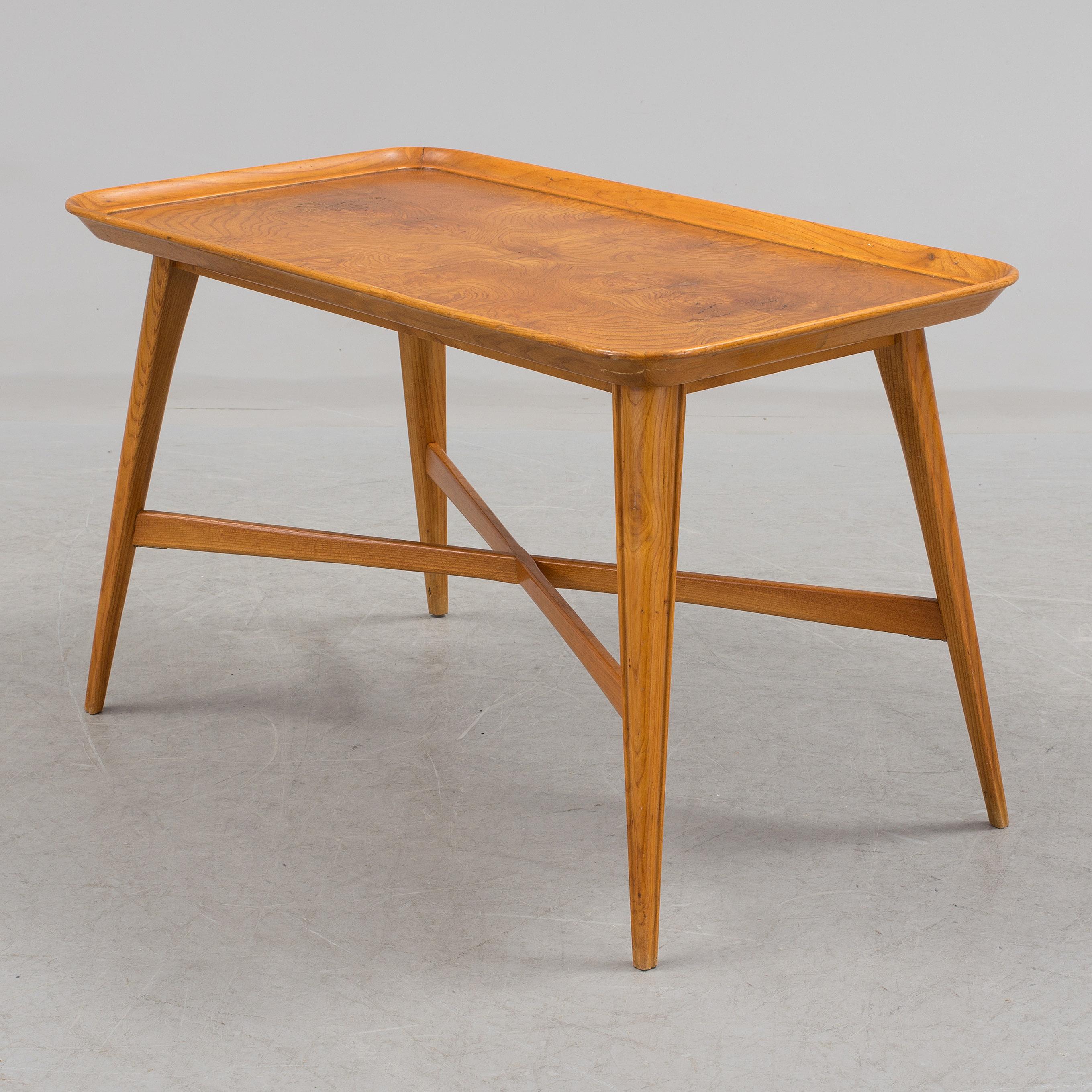 Swedish Oak and Birch Low Table Sweden, 1940 For Sale