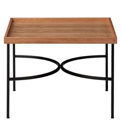 Oak and Black Contemporary Tray Table