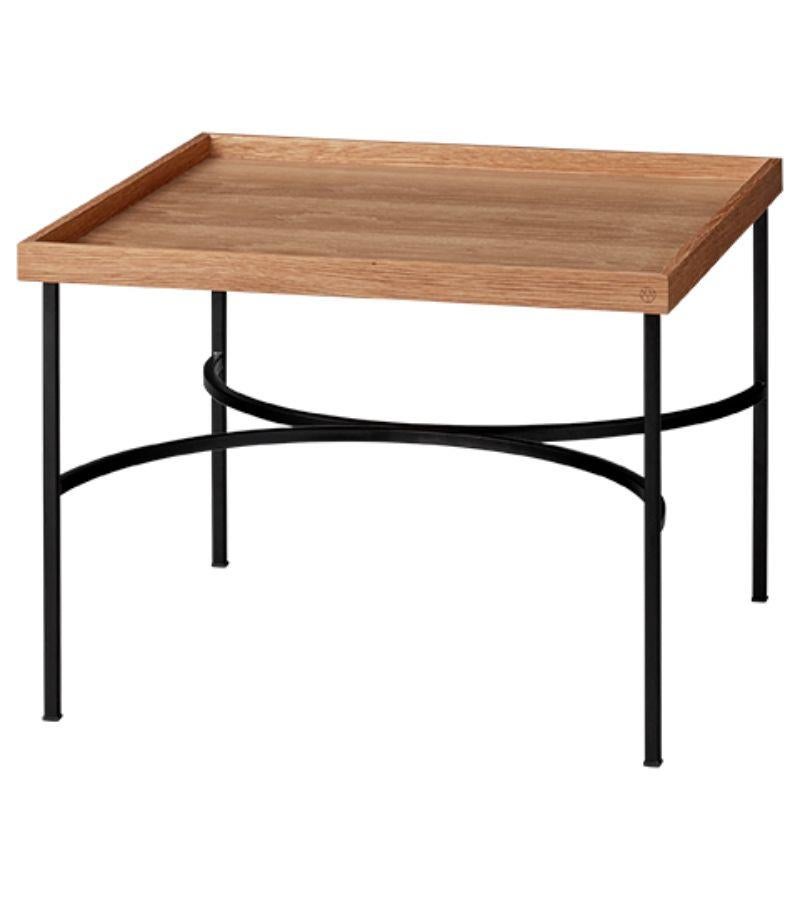Modern Oak and Black Contemporary Tray Table
