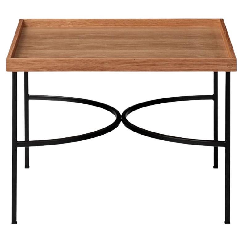 Oak and Black Contemporary Tray Table