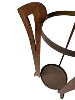 Oak and Brass Arts & Crafts Umbrella Stand, 1900s
