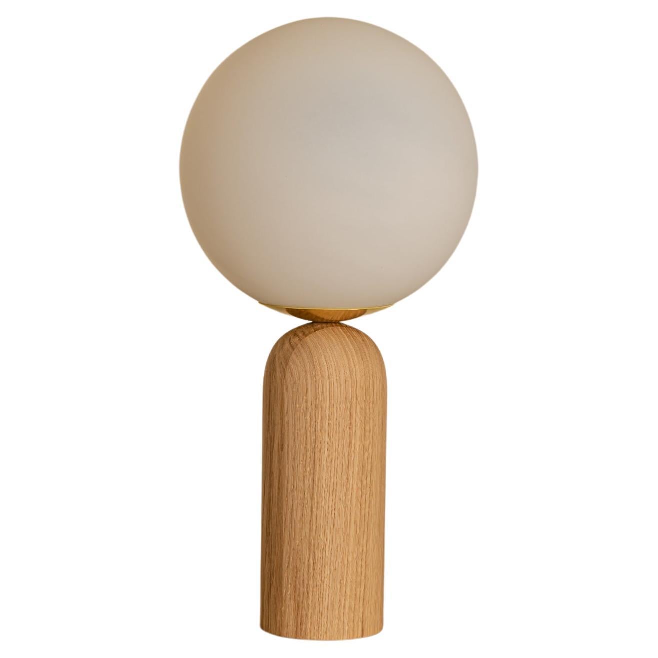 Oak and Brass Atlas Table Lamp by Simone & Marcel For Sale