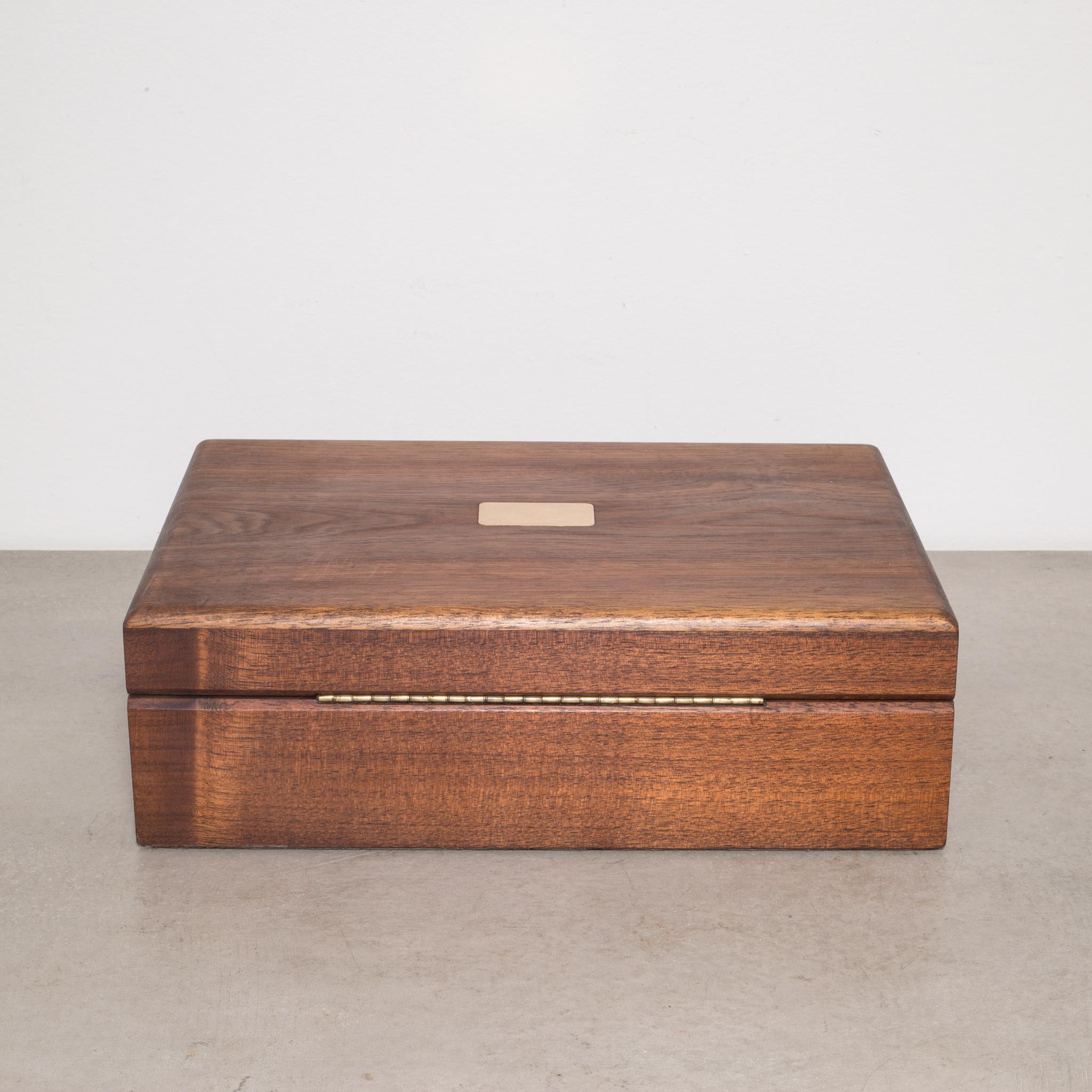 20th Century Oak and Brass Humidor, circa 1960-1970