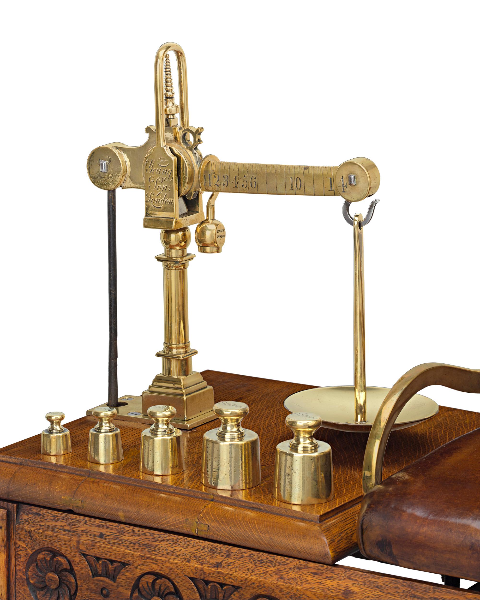 Victorian Oak and Brass Jockey Scale by Young & Son