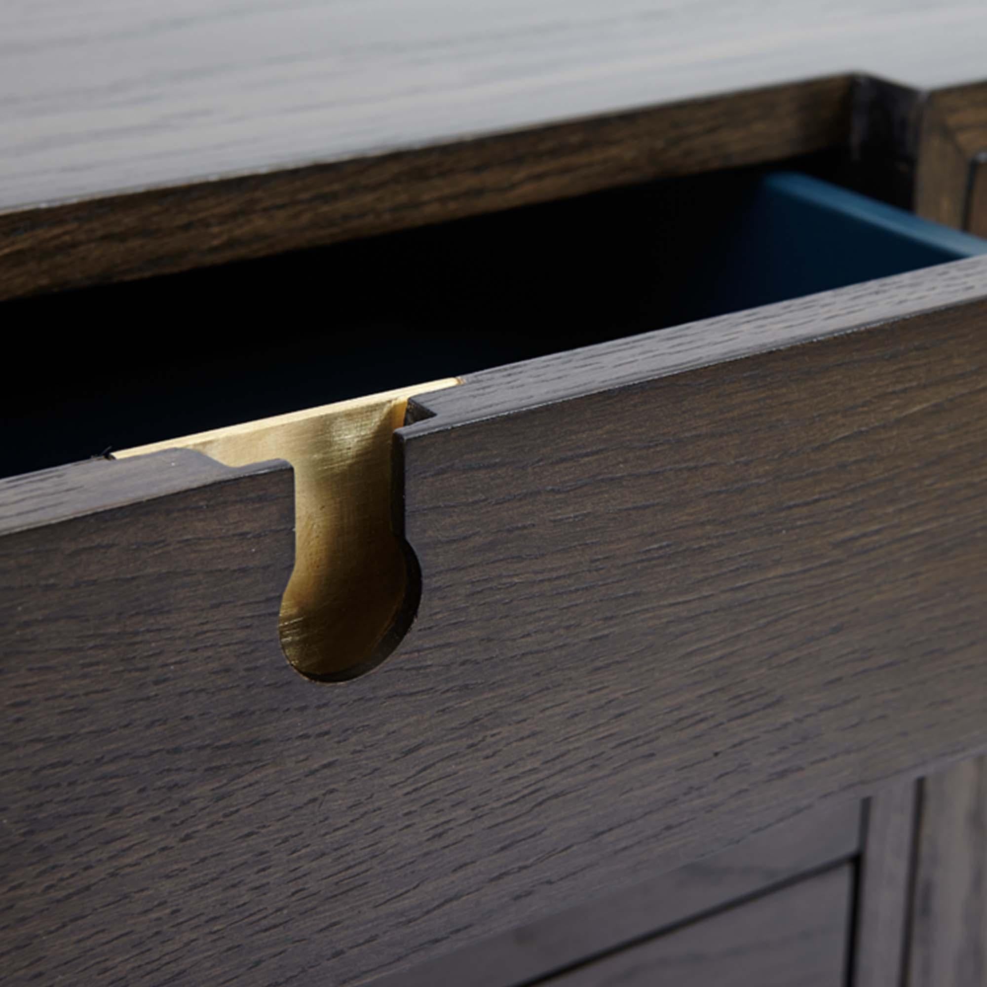 Contemporary Oak and Brass Niguel Credenza by Lawson-Fenning