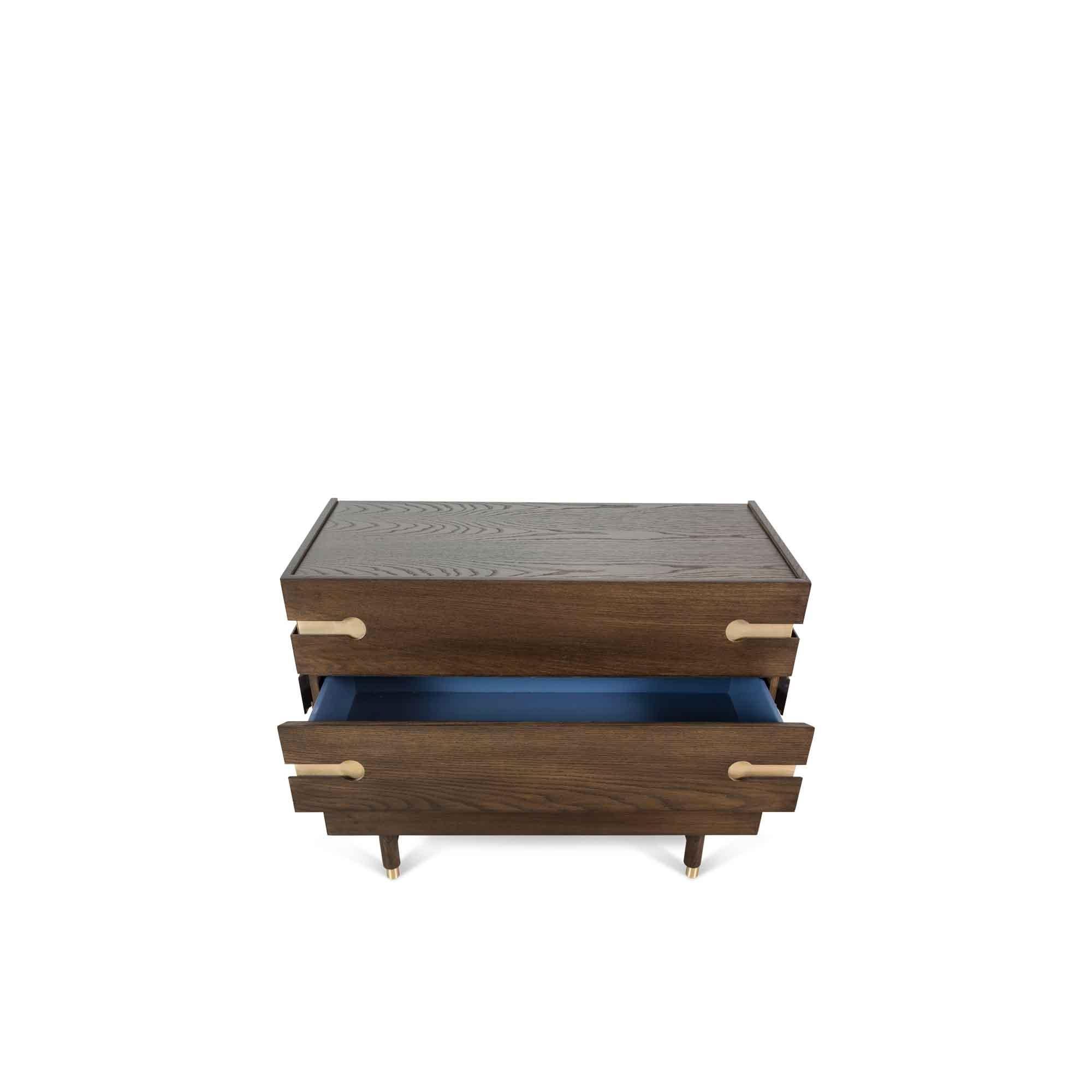 Mid-Century Modern Oak and Brass Niguel Dresser by Lawson-Fenning For Sale